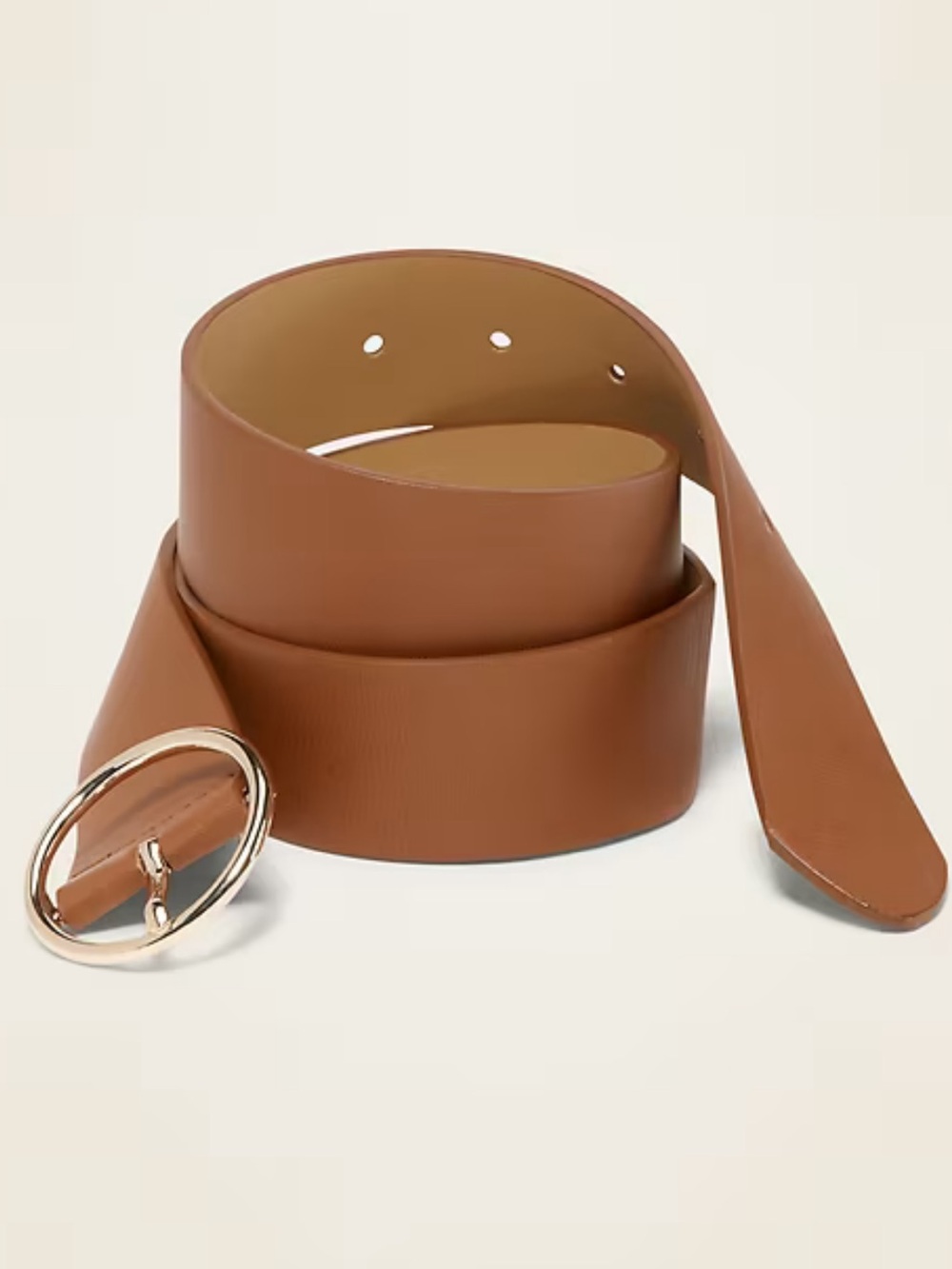 Old Navy Brown Wide Belt with Gold Oval Buckle. 3x/4x